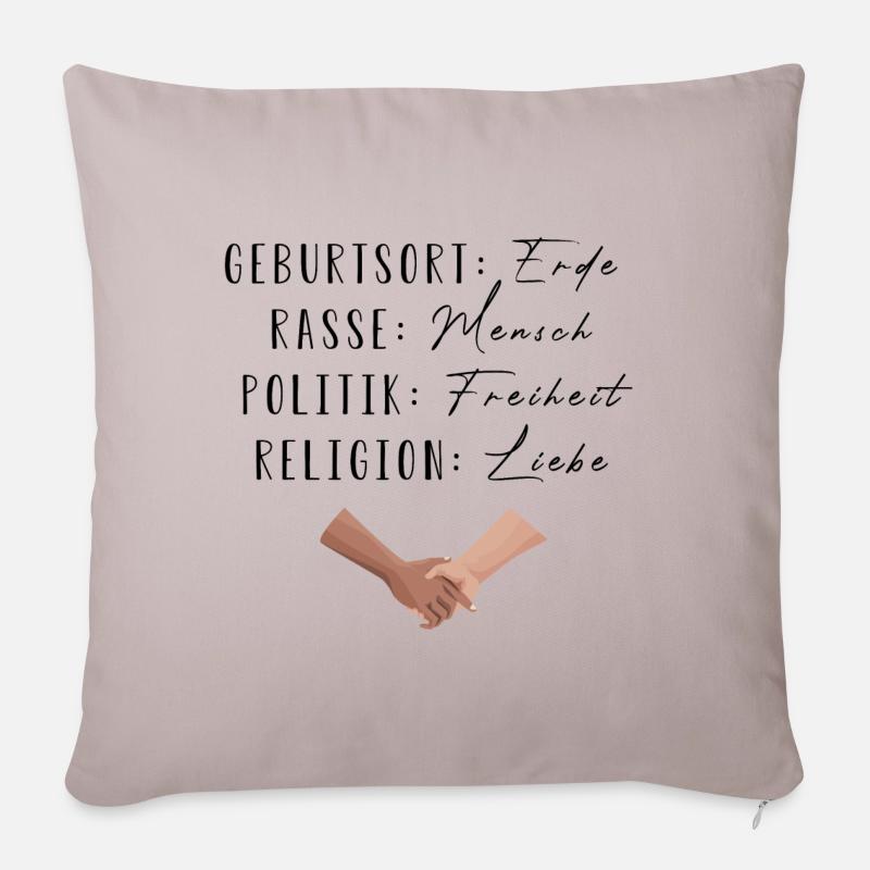 Statement gegen Rassismus | Gleichheit | Menschen - Sofakissenbezug 45 x 45 cm - helles Taupe