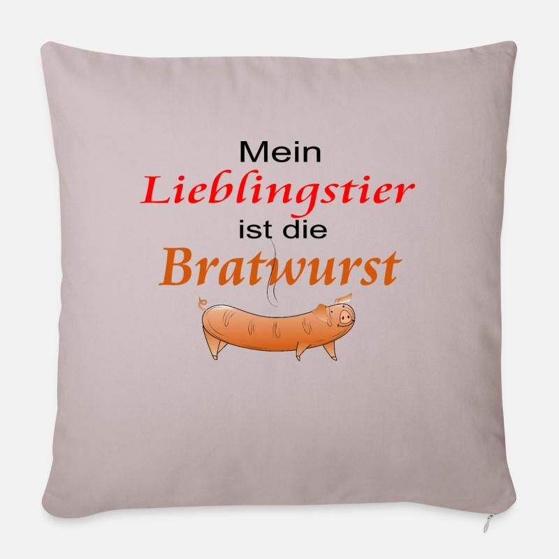 Lieblingstier Bratwurst - Sofakissenbezug 45 x 45 cm - helles Taupe