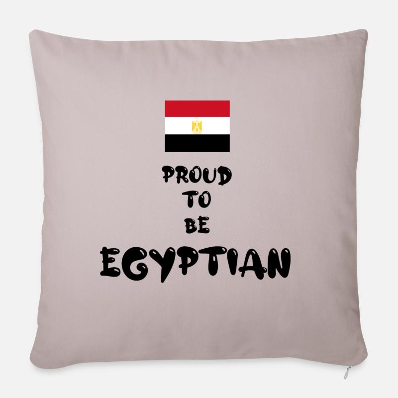 'Proud To Be Egyptian' - Sofakissenbezug 45 x 45 cm - helles Taupe