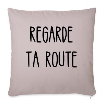 regarde ta route - Housse de coussin décorative 45 x 45 cm - taupe clair - Devant
