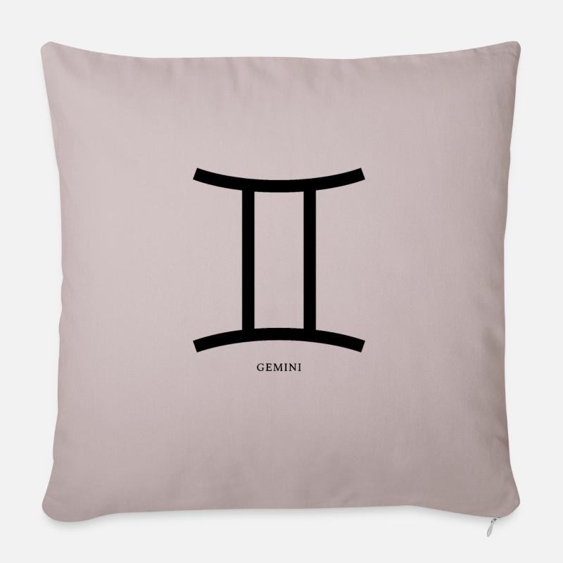Sternzeichen Zwillinge Latein Gemini - Sofakissenbezug 45 x 45 cm - helles Taupe