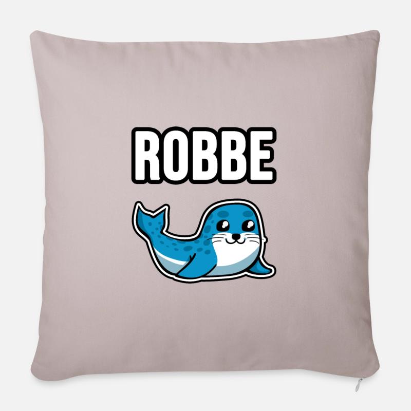 Baby Robbe - Sofakissenbezug 45 x 45 cm - helles Taupe