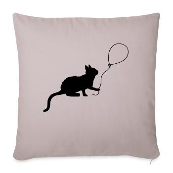 Balloon Kitten joue contour - Housse de coussin décorative 45 x 45 cm - taupe clair - Devant