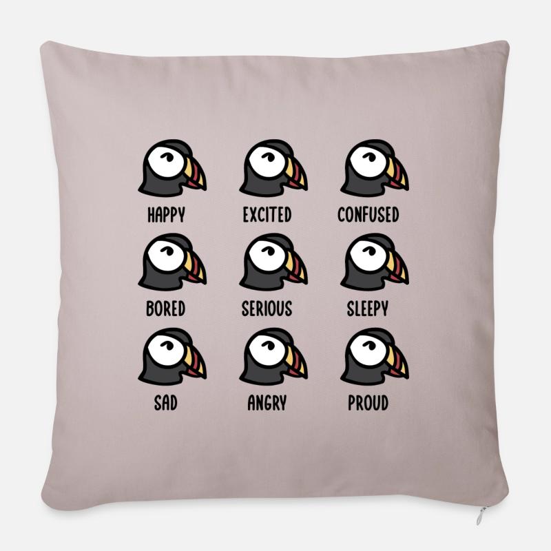 Puffin Emotions Puffin puffin - Sofa pillowcase 17,3'' x 17,3'' (45 x 45 cm) - light taupe