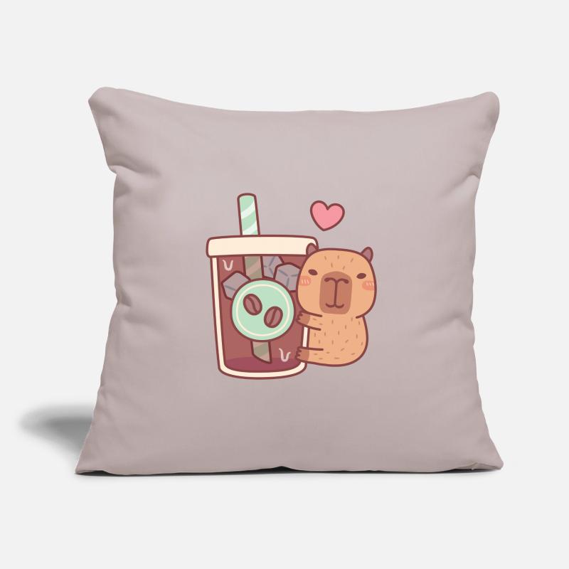 Süßes Capybara liebt Eiskaffee Sofakissenbezug 45 x 45 cm