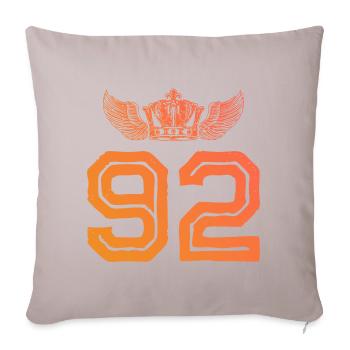 92 Number crown - Sofa pillowcase 17,3'' x 17,3'' (45 x 45 cm) - light taupe - Front