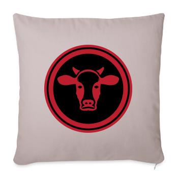 Cow Head Symbol - Sofa pillowcase 17,3'' x 17,3'' (45 x 45 cm) - light taupe - Front