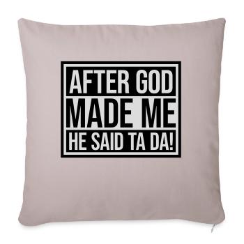 after god made me - Sofa pillowcase 17,3'' x 17,3'' (45 x 45 cm) - light taupe - Front