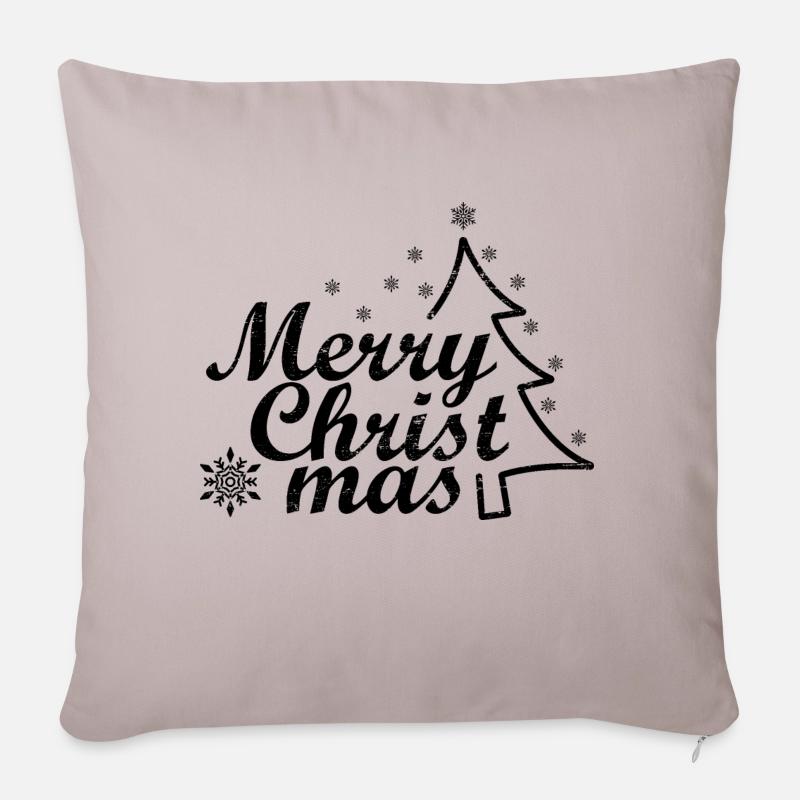 Klassisches Merry Christmas Design - Sofakissenbezug 45 x 45 cm - helles Taupe