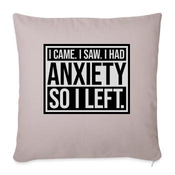J’avais de l’anxiété en disant - Housse de coussin décorative 45 x 45 cm - taupe clair - Devant