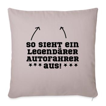 Autofahrer - Sofakissenbezug 45 x 45 cm - helles Taupe - Vorne