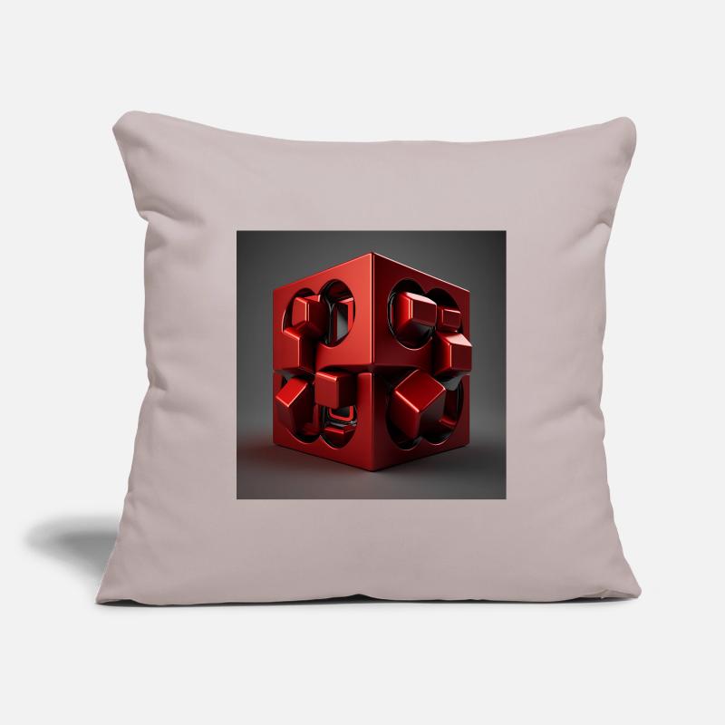 3D Cube in red Sofa pillowcase 17,3'' x 17,3'' (45 x 45 cm)