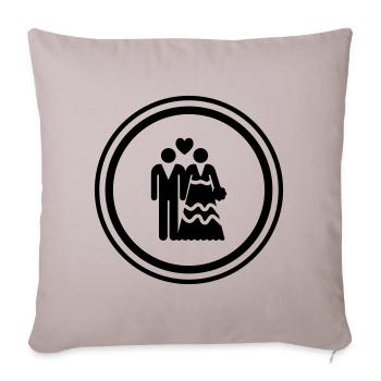 Couple wedding bridal couple - Sofa pillowcase 17,3'' x 17,3'' (45 x 45 cm) - light taupe - Front