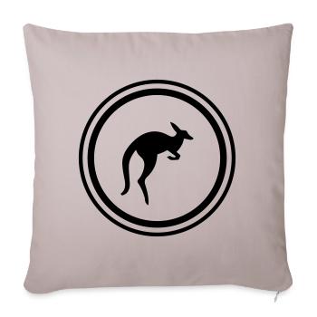 Animal kangourou - Housse de coussin décorative 45 x 45 cm - taupe clair - Devant