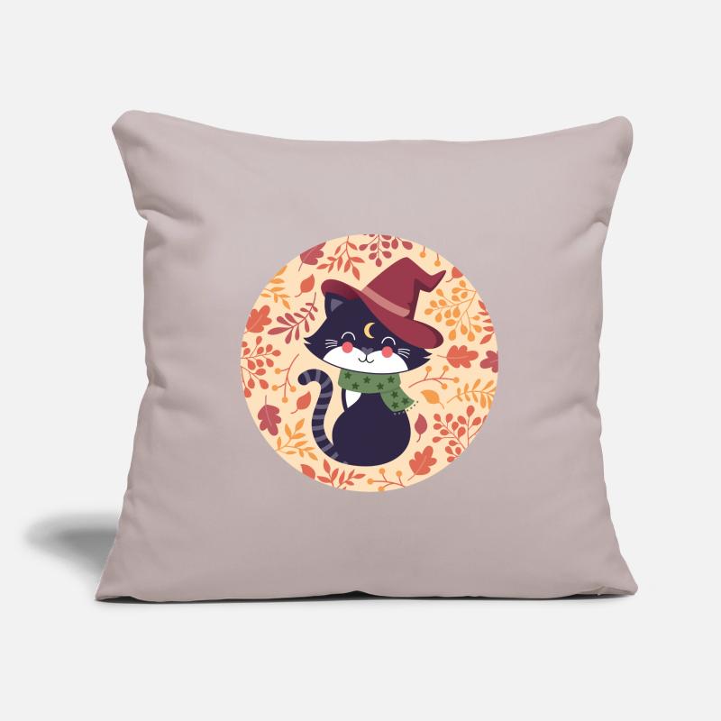 black cat with autumn pattern Sofa pillowcase 17,3'' x 17,3'' (45 x 45 cm)