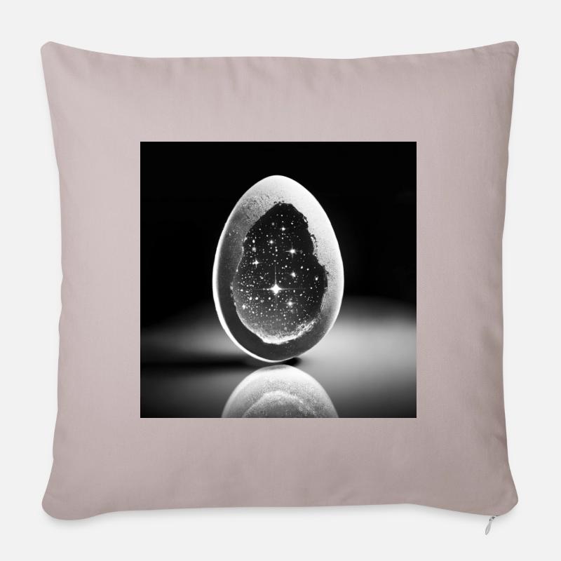 L’univers dans un œuf - Housse de coussin décorative 45 x 45 cm - taupe clair