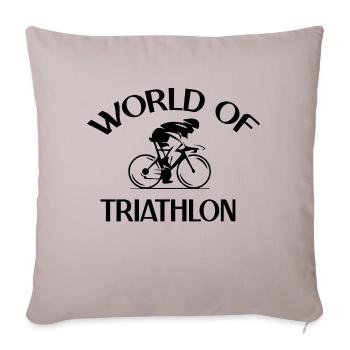 Triathlon Natation Bike Run Marathon - Housse de coussin décorative 45 x 45 cm - taupe clair - Devant