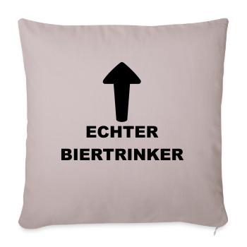 Lustiges "Echter Biertrinker" Design - Sofakissenbezug 45 x 45 cm - helles Taupe - Vorne