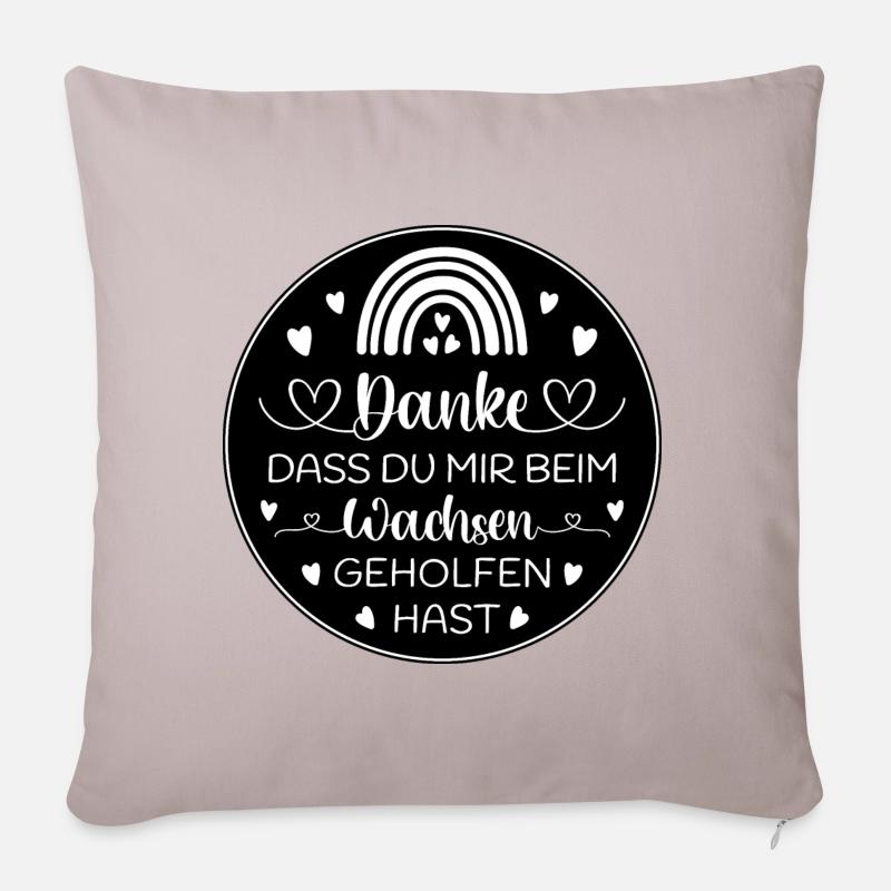 Boho Regenbogen Danke Abschied Kita Kindergarten - Sofakissenbezug 45 x 45 cm - helles Taupe