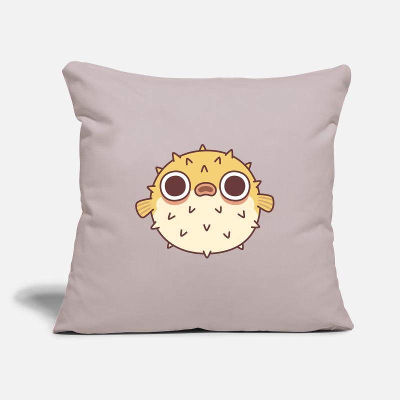 Cute Grumpy Puffer Fish Sofa pillowcase 17,3'' x 17,3'' (45 x 45 cm)
