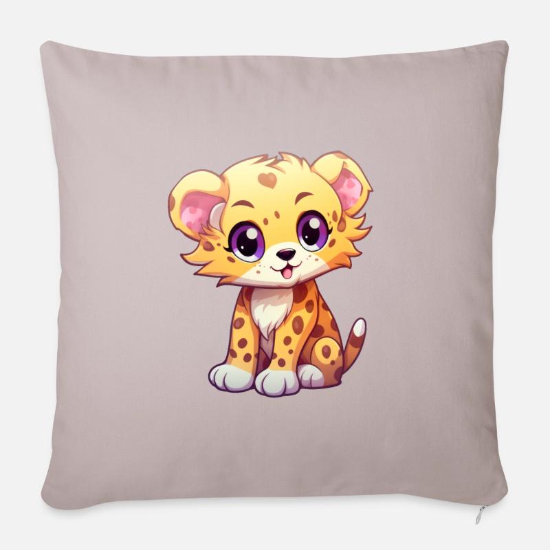 Guépard - Housse de coussin décorative 45 x 45 cm - taupe clair