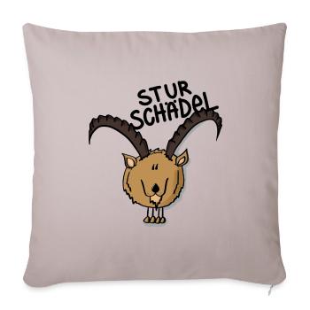 Steinbock Sturschädel - Sofakissenbezug 45 x 45 cm - helles Taupe - Vorne