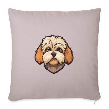 Shih Poo Hunderasse Cartoon Kawaii Illustration - Sofakissenbezug 45 x 45 cm - helles Taupe - Vorne