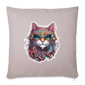 Cool Cat / Funny / Animal / Pet / Crazy - Sofa pillowcase 17,3'' x 17,3'' (45 x 45 cm) - light taupe - Front