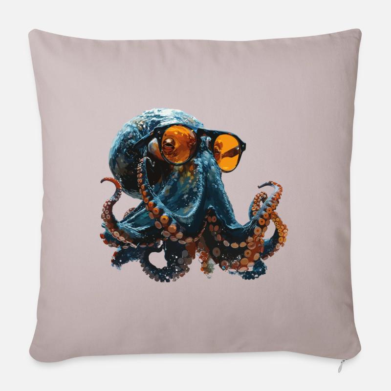 Calmar funky - Housse de coussin décorative 45 x 45 cm - taupe clair