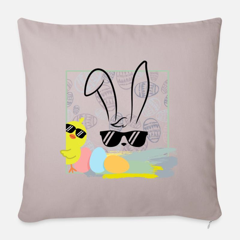 cool easter bunny with sunglasses easter easter eggs - Sofa pillowcase 17,3'' x 17,3'' (45 x 45 cm) - light taupe