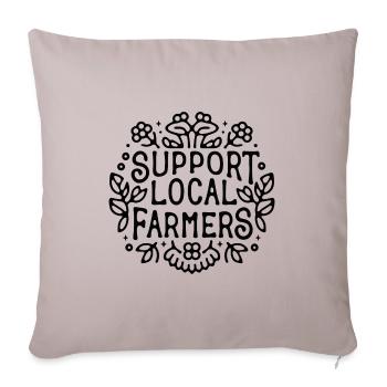 Je soutiens les agriculteurs - Housse de coussin décorative 45 x 45 cm - taupe clair - Devant