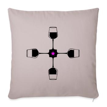 Wine Red Wine Glass - Sofa pillowcase 17,3'' x 17,3'' (45 x 45 cm) - light taupe - Front