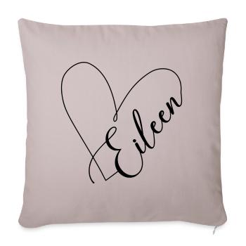Eileen Name Herzlinie - Sofakissenbezug 45 x 45 cm - helles Taupe - Vorne