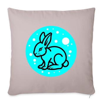 Symbole de Pâques lapin - Housse de coussin décorative 45 x 45 cm - taupe clair - Devant