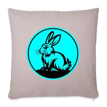 Symbole de Pâques lapin - Housse de coussin décorative 45 x 45 cm - taupe clair - Devant