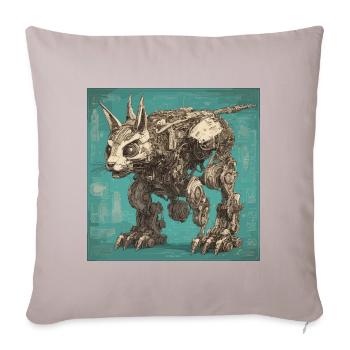 Blueprint / Sepia / Vintage / Retro / Robot - Sofa pillowcase 17,3'' x 17,3'' (45 x 45 cm) - light taupe - Front