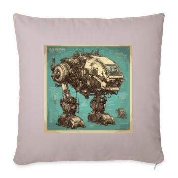 Blueprint / Sepia / Vintage / Retro / Robot - Sofa pillowcase 17,3'' x 17,3'' (45 x 45 cm) - light taupe - Front