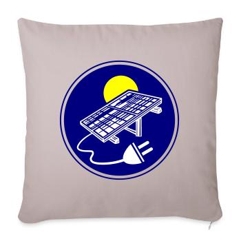 Solar Energy Photovoltaic System Icon - Sofa pillowcase 17,3'' x 17,3'' (45 x 45 cm) - light taupe - Front