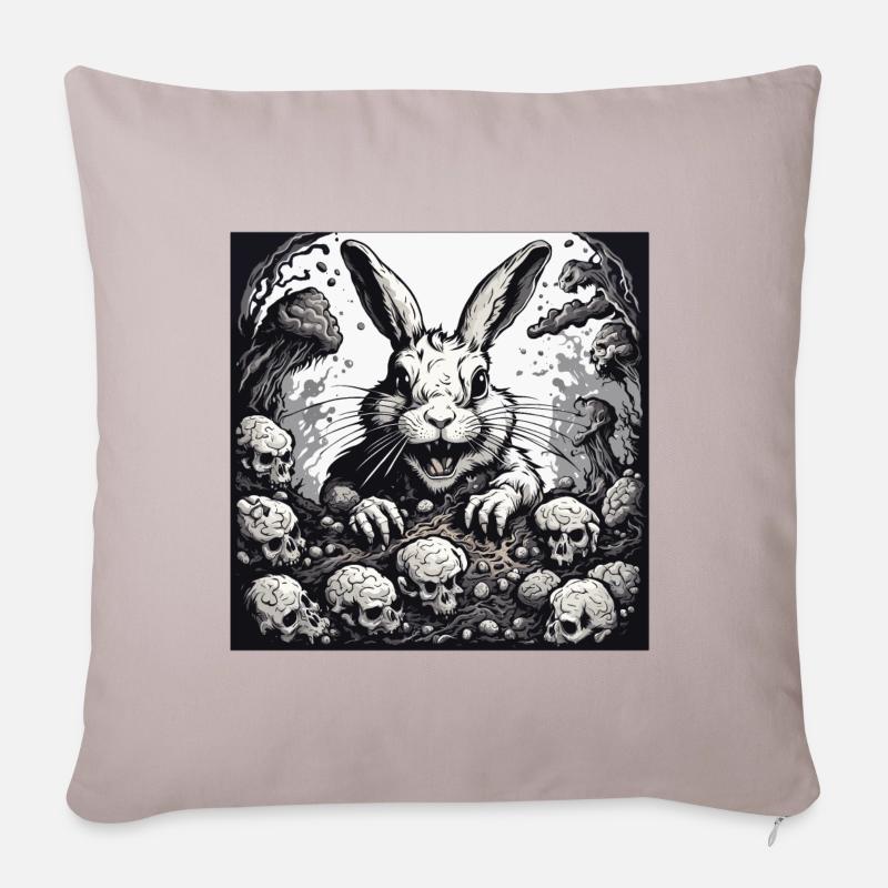 Osterhase / Ostern / Eier / Feiertage / Osterfest - Sofakissenbezug 45 x 45 cm - helles Taupe
