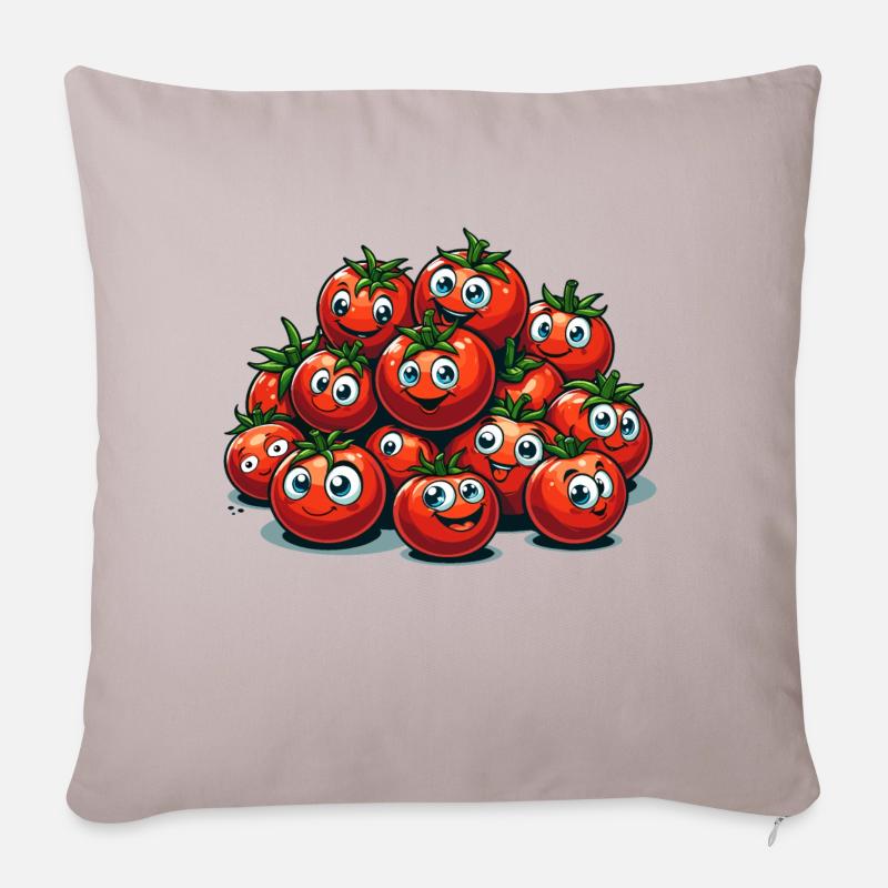 Tomaten Tomate lustig witzig Geschenk - Sofakissenbezug 45 x 45 cm - helles Taupe