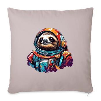 Astronaut / Space / Animal / Sloth / Spaceship - Sofa pillowcase 17,3'' x 17,3'' (45 x 45 cm) - light taupe - Front
