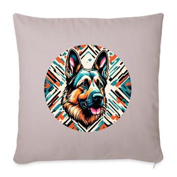 Chien / Animal / Animal de compagnie / Poilu / Berger allemand - Housse de coussin décorative 45 x 45 cm - taupe clair - Devant