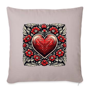 Heart / Mother's Day / Love / Holidays / Love - Sofa pillowcase 17,3'' x 17,3'' (45 x 45 cm) - light taupe - Front