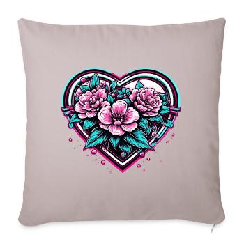 Heart / Mother's Day / Love / Holidays / Love - Sofa pillowcase 17,3'' x 17,3'' (45 x 45 cm) - light taupe - Front