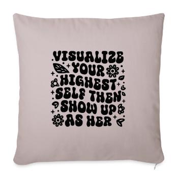 Visualiser loi de l’attraction affirmations - Housse de coussin décorative 45 x 45 cm - taupe clair - Devant