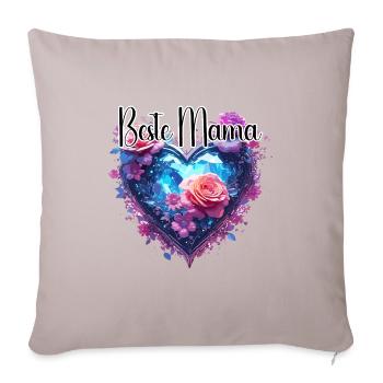 Heart / Mother's Day / Love / Holidays / Love - Sofa pillowcase 17,3'' x 17,3'' (45 x 45 cm) - light taupe - Front