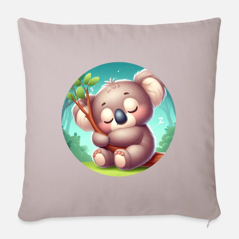 Koala heureux Koala Ours Koala - Housse de coussin décorative 45 x 45 cm - taupe clair