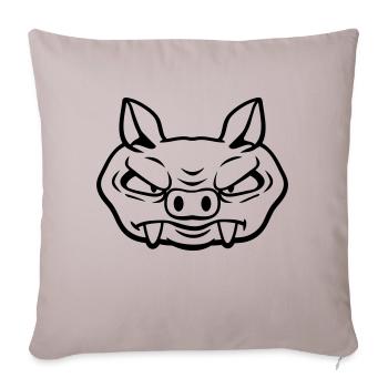 Méchant Sanglier Sanglier Dangereux Cochon Comique - Housse de coussin décorative 45 x 45 cm - taupe clair - Devant