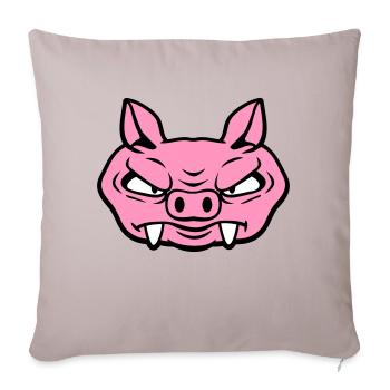 Méchant Sanglier Sanglier Dangereux Cochon Comique - Housse de coussin décorative 45 x 45 cm - taupe clair - Devant