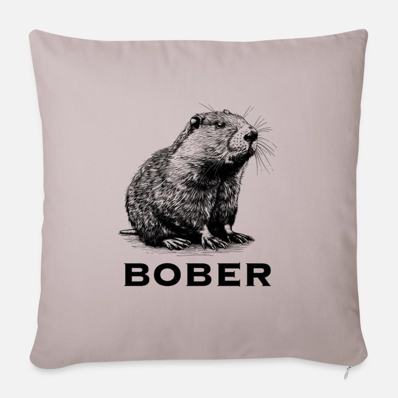 Bober Biber Nagetier Trend Hit cool polnisch Polen - Sofakissenbezug 45 x 45 cm - helles Taupe